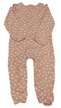 Světlerůžový overal s kytičkami a volánky Next