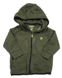 Kaki-čierna melírovaná prepínaci mikina s kapucňou F&F