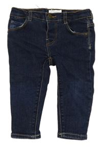 Tmavomodré skinny teplákové rifle ZARA