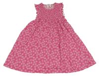 Tmavoružové kvetované melírované šaty Topolino