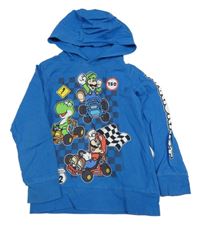 Modrá slabá mikina s Máriem a kapucňou Next