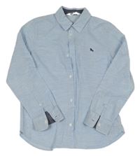 Světlemodrá melírovaná košile s výšivkou H&M