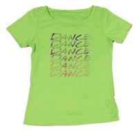 Kriklavoě zelené funkčné športové tričko s nápismi energetics