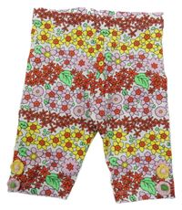 Bielo-farebné kvetované capri legíny Original Marines
