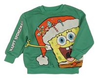 Zelená mikina so SpongeBobem s vánočním motívom PRIMARK