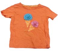Oranžové tričko so zmrzlinami s nápismi