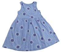 Modré bavlnené kvetované šaty F&F