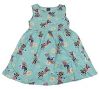 Svetlomodré kvetované bavlnené šaty s Minnie a Daisy Primark