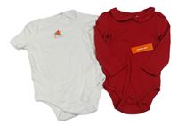 2x body - červené body s límečkem + bílé s melónom