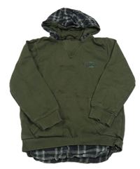 Khaki mikina s košilí a kapucňou George