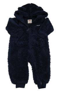 Tmavomodrá chlupatá kombinézta s logom a kapucňou Levi´s