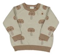 Béžový sveter s houbami zn. Next