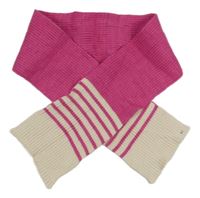 Fuchsiovo-krémová rebrovaná pletená šál s pruhmi George