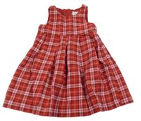 Červeno-bílo-tmavorůžové kostkované šaty H&M