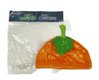 Nové - Kockovaným - Oranžová zamatová čapica s listem - tekvica George