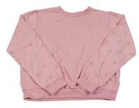 Ružová mikina s madeirovými rukávy a nápisom Page One Young