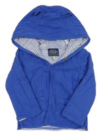 Modrá podšitá propínací mikina s kapucí Joules