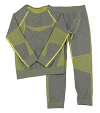 2set - Zelené melírované spodné funkčné triko + nohavice Lupilu