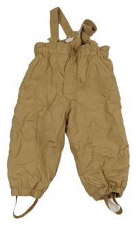 Hnědé šusťákové oteplovačky s kšandami H&M