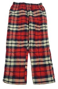 Červeno-béžovo-černé kostkované pyžamové kalhoty Next