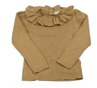 Hnedý rebrovaný sveter s golierikom Next