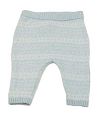 Svetlomodré vzorované pletené tepláky Next