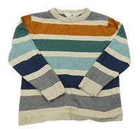 Béžovo-farebný pruhovaný sveter H&M