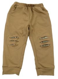 Hnedé tepláky s vyšúchaním