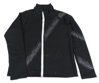 Černá propínací lehká mikina s kamínky