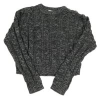 Tmavosivý trblietavý crop sveter Primark