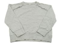 Sivá melírovaná mikina s volánikmi