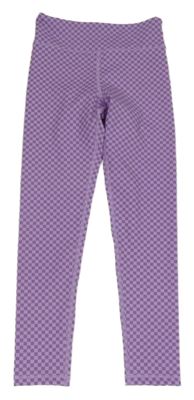 Fialovo-lila kostkované sportovní legíny H&M