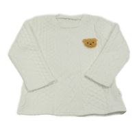 Biela vzorovaná mikina s medvěďom