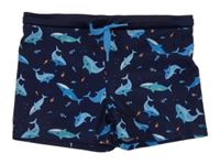 Tmavomodré nohavičkové plavky so žralokmi Dopodopo