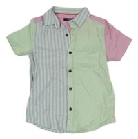 Zelankovo-světlemodro-růžová košile s pruhy Next