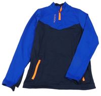 Tmavomodro-zafírová športová funkčná mikina Kipsta