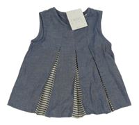 Nové - Tmavomodré melírované šaty s pruhmi Next