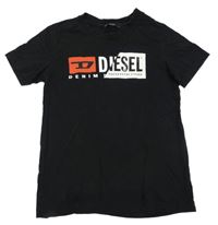 Černé tričko s logem Diesel