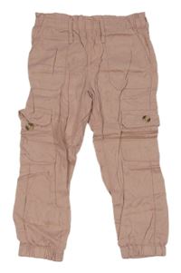 Ružové ľahké cargo cuff nohavice H&M