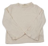 Béžové rebrované úpletové tričko H&M