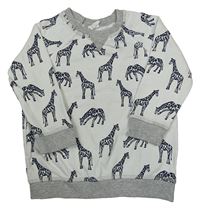 Biela mikina s žirafami  H&M