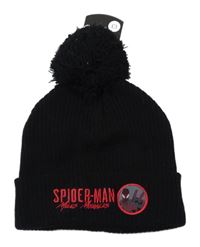 Nové - Černá žebrovaná pletená čepice se Spidermanem a kapucí Primark