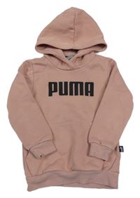 Starorůžová mikina s nápisem a kapucí Puma