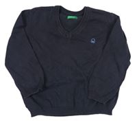 Tmavosivý ľahký sveter s logom Benetton