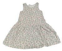 Bielo-sivé vzorované šaty s kvítky H&M