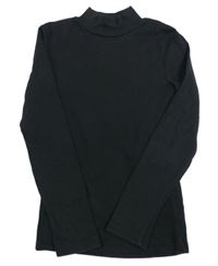 Černé žebrované triko Next