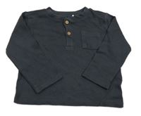 Tmavošedé žebrované triko s kapsou M&S