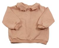 Broskvová mikina s golierikom F&F