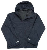 Tmavomodrá šušťáková nepromokavá bunda s kapucňou Crivit