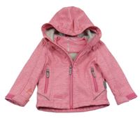 Růžová melírovaná softshellová bunda s kapucí C&A